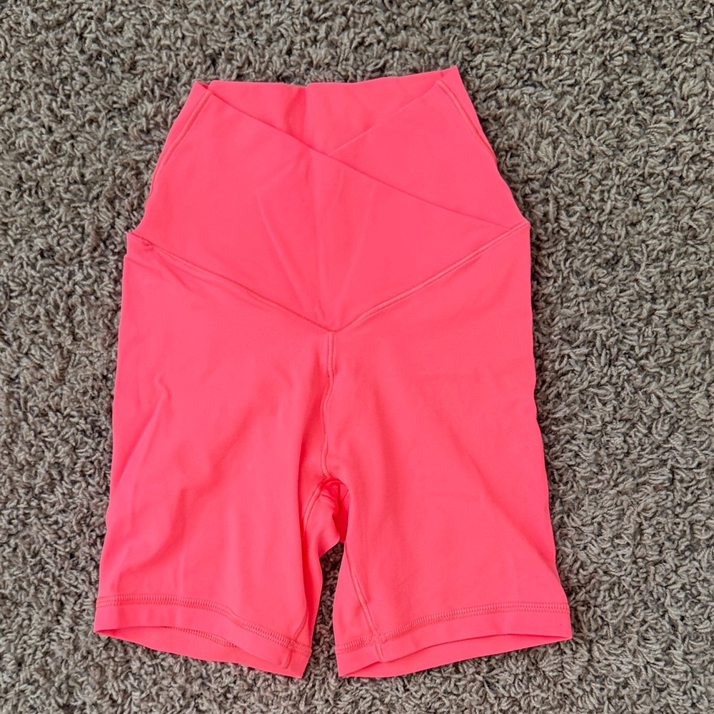 aerie Coral-Pink High-Rise V-Waist Bike Shorts